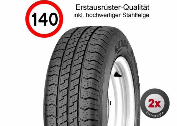 2x Komplettrad 195/50R13C 104N Caravan Pro + Felge ET30, 6J x13 Anhänger, Rad
