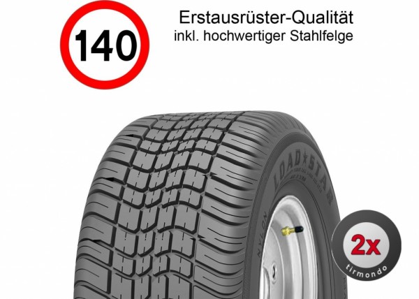 2x 195/50B10 98N Komplettrad (18x8.0-10) 5-Loch Felge 6.00x10, LK 5x112, ET-4, Pro